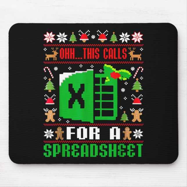 Mousepad Oh This Calls For A Spreadsheet Christmas Sweater  (Frente)