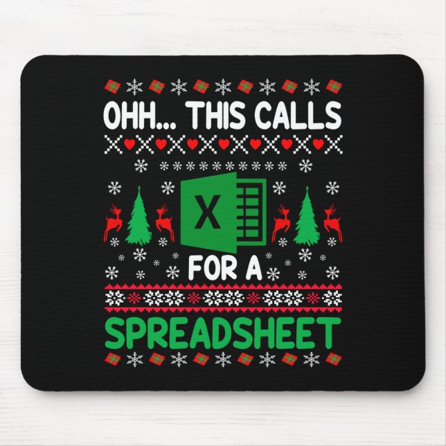 Mousepad Oh This Calls For A Spreadsheet Christmas Sweater  (Frente)