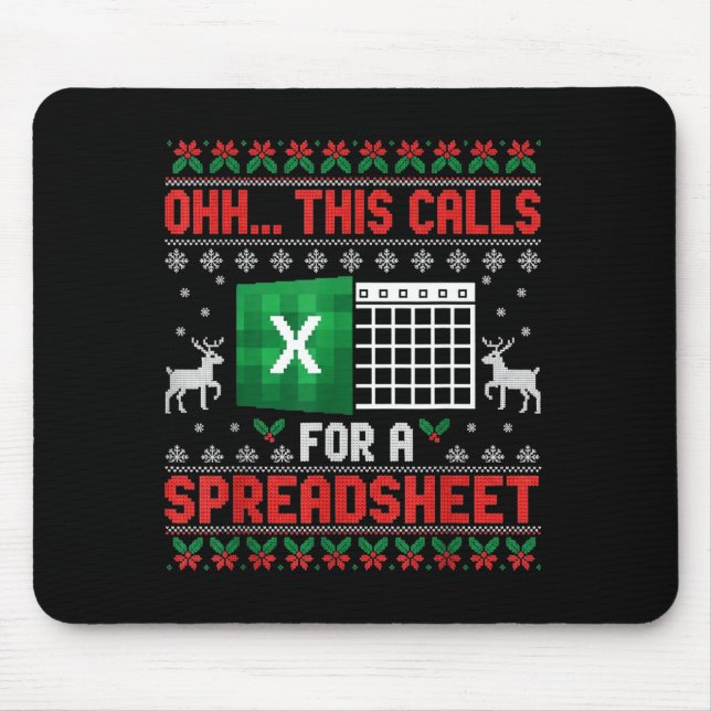 Mousepad Oh This Calls For A Spreadsheet Christmas Sweater  (Frente)