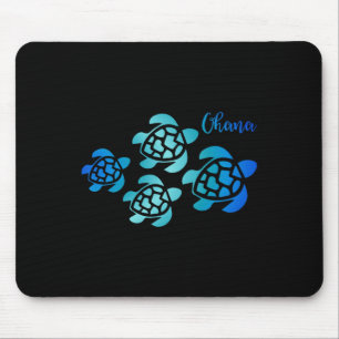 Mousepad Ohana Sea Turtle Family Hawaii Vacinação Tropical