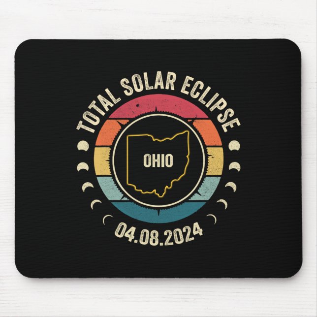 Mousepad Ohio Total Solar Eclipse 2024 American Totality Ap (Frente)