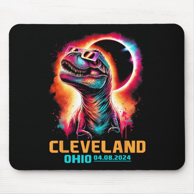 Mousepad Ohio Total Solar Eclipse 2024 T Rex Dinosaur (Frente)