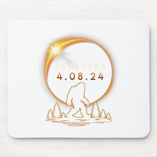 Mousepad Oklahoma Total Solar Eclipse 2024 Bigfoot Solar Ec (Frente)