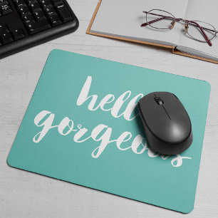 Mousepad Olá, Belo Aqua e Branco