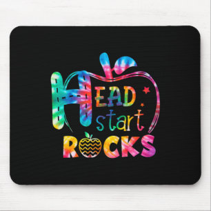 Mousepad Olá Cabeça Iniciar Rock Tie Dye de Volta ao Ensino