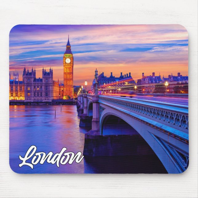 Mousepad Olá de Londres, Inglaterra, Reino Unido (Frente)