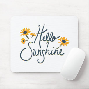 Mousepad Olá, Flores de Margarida Amarela Clássica Sunshine