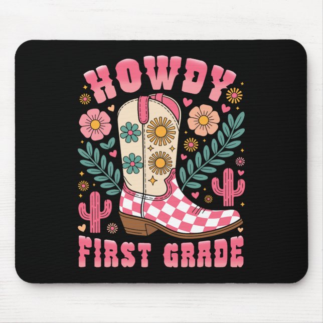 Mousepad Olá Primeiro Ano Professor Western Cowboy (Frente)