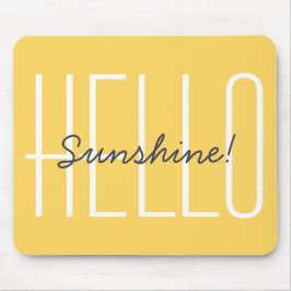 Mousepad Olá Tipografia Moderna Amarela Sunshine