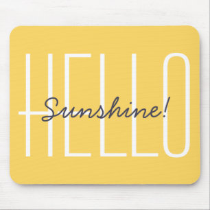Mousepad Olá Tipografia Moderna Amarela Sunshine