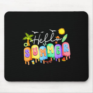 Mousepad Olá Verão Cor Frio Colorido Picolé Gráfico Verão