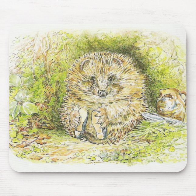 Mousepad Old Mr Prickly Pin (Hedgehog) (por Beatrix Potter) (Frente)