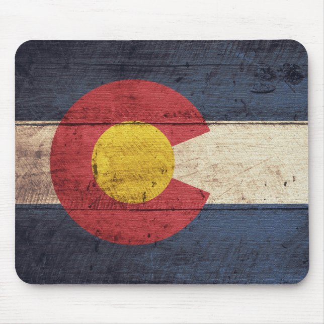 Mousepad Old Wooden Colorado Flag (Frente)