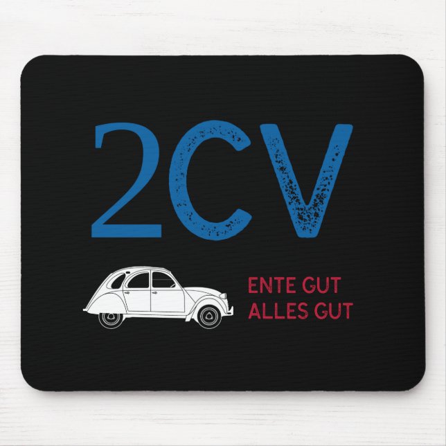 Mousepad Oldtimer 2cv Ente Frankreich Fahne Farben (Frente)