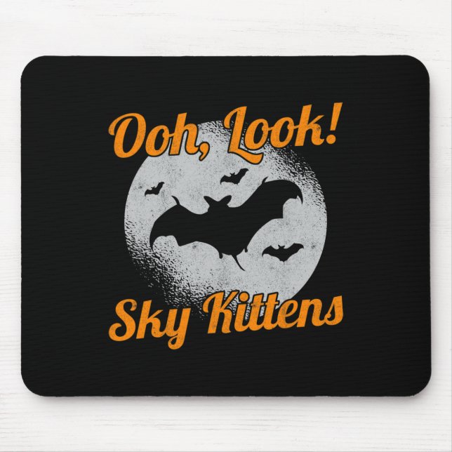 Mousepad Olha, Gatinhos Céus Bat Halloween Bats (Frente)