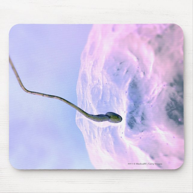 Mousepad Olhar ampliado em um esperma que fertiliza um ovo (Frente)