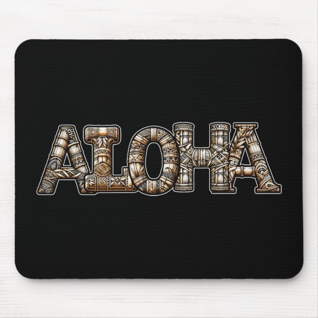 Mousepad Olhar Bambu Polinésio Havaiano Aloha (Frente)