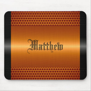 Mousepad Olhar de aço inoxidável brilhante alaranjado do