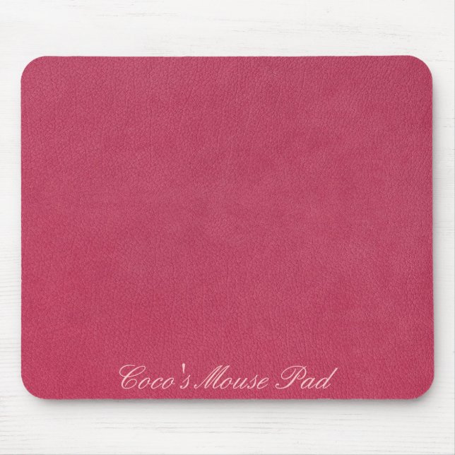 Mousepad Olhar de couro cor-de-rosa (Frente)