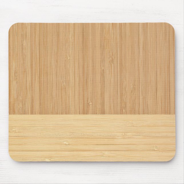 Mousepad Olhar de madeira da grão da beira de bambu natural (Frente)