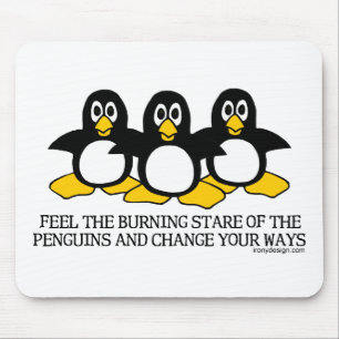 Mousepad Olhar fixo ardente dos pinguins Mous… -