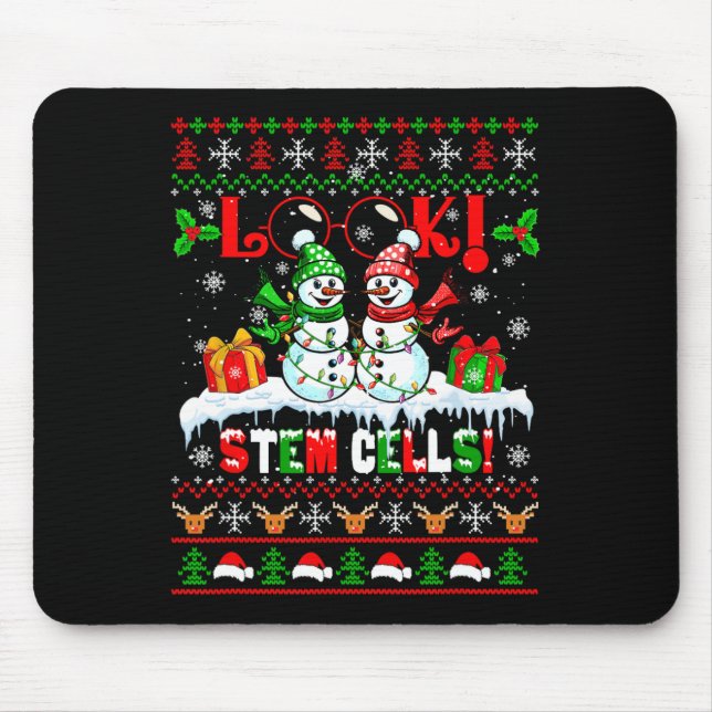 Mousepad Olhe! Células-Tronco Natal Casal de Bonecos de Nev (Frente)