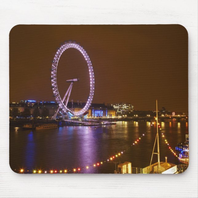 Mousepad Olho de Londres, Rio Tâmisa e luzes de (Frente)