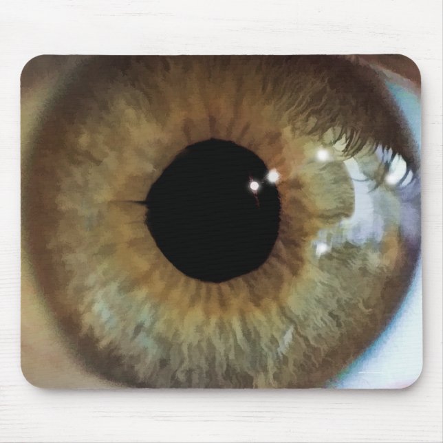 Mousepad Olho de Perigo Assustador Divertido - Estranho, Pr (Frente)