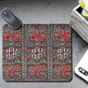Mousepad Olho do tapete oriental - preto branco vermelho