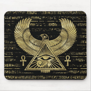 Mousepad Olho egípcio de Horus - de ouro e de preto de
