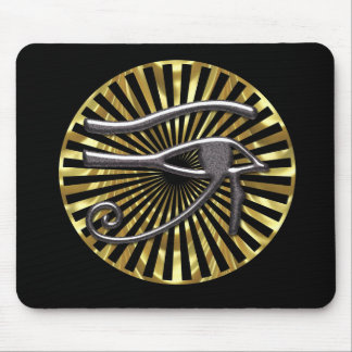 Mousepad Olho egípcio do ouro e do preto de Horus