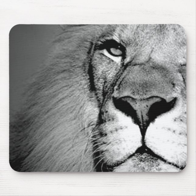 Mousepad Olho Leão Negro Branco Fechado (Frente)
