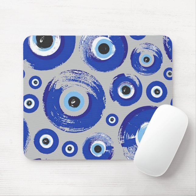 Mousepad Olho Mau azul impresso (Com mouse)