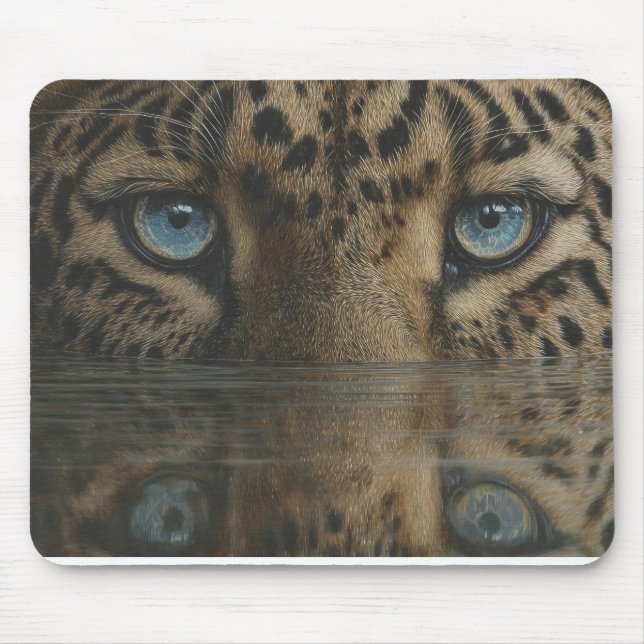 Mousepad Olhos de Leopardo Acima da Água Arte (Frente)