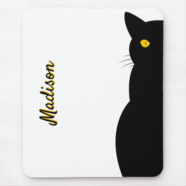 Mousepad Olhos de Ouro CAT PRETO personalizáveis (Frente)
