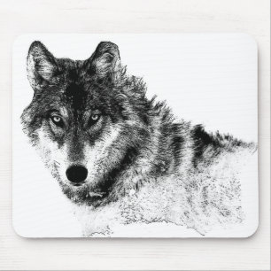 Mousepad Olhos do Lobo Inspirador Branco Preto