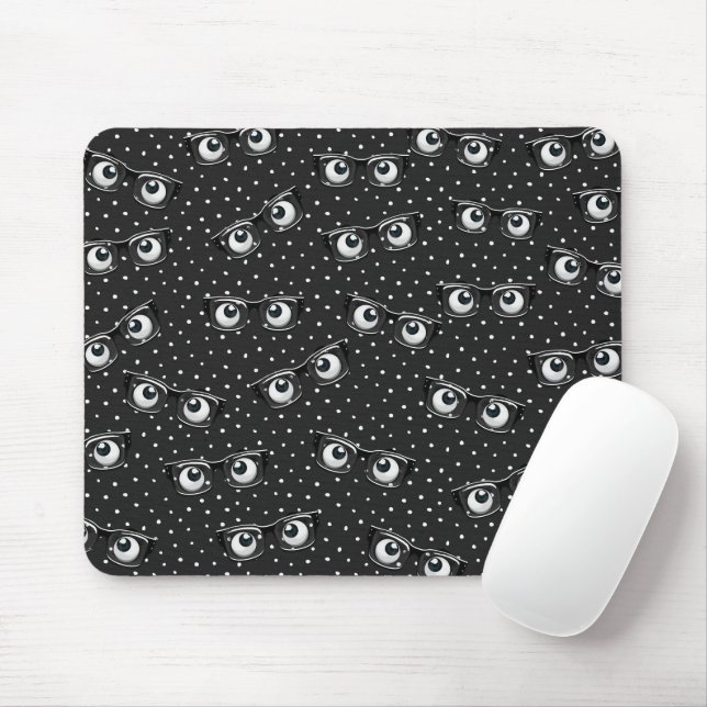Mousepad Olhos e óculos nas Bolinhas (Com mouse)