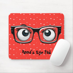 Mousepad Olhos e óculos no Pad do Mouse Bolinhas