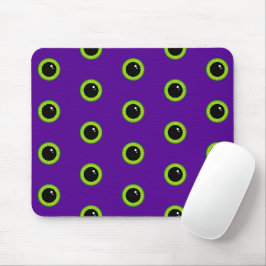Mousepad Olhos Verdes Engraçados e Monstros Roxos