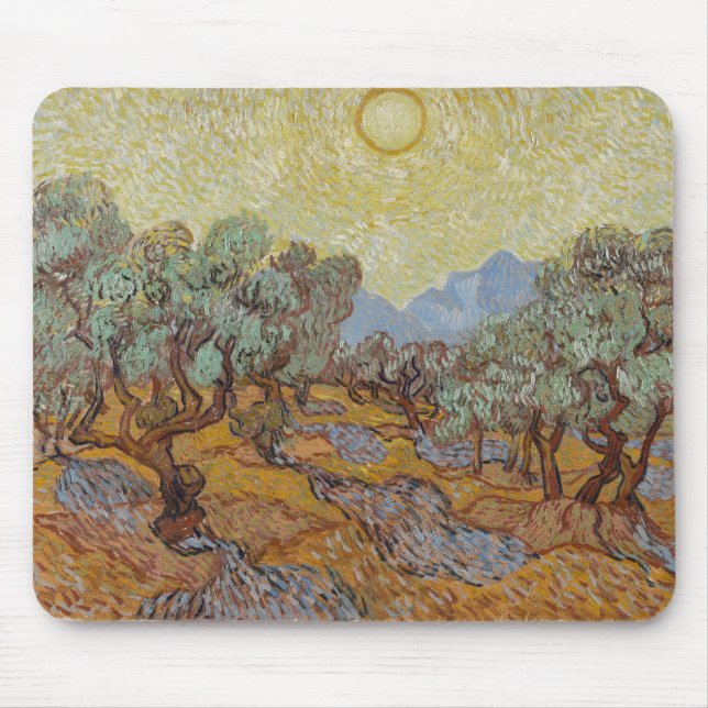 Mousepad Olive Trees, por van Gogh (Frente)