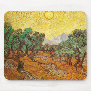 Mousepad Oliveiras Amarelo Céu e Sun Van Gogh Belas Artes