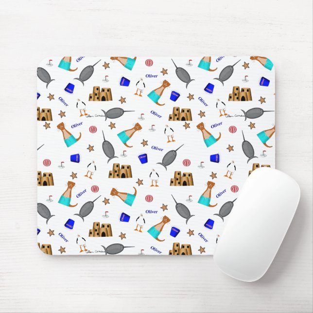 Mousepad Oliver The Otter Summer Beach Vacntern (Com mouse)