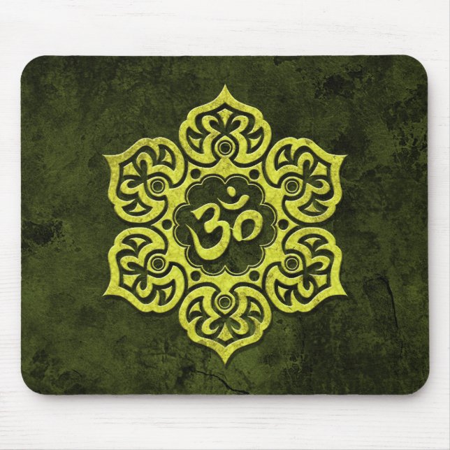Mousepad OM floral de pedra verde (Frente)