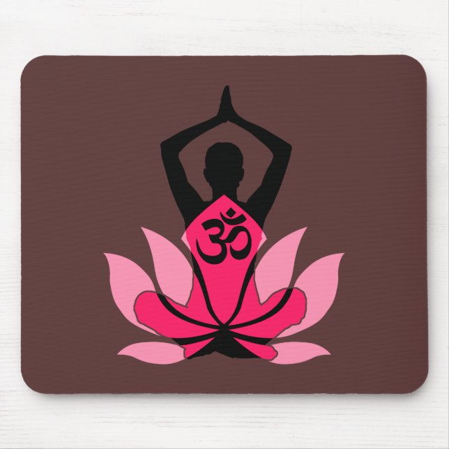 Mousepad OM Namaste Espiritual Lotus Flower Yoga em número (Frente)