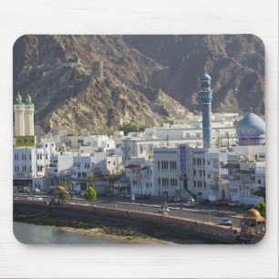 Mousepad Omã, Mascate, Mutrah. Edifícios ao longo de Mutrah