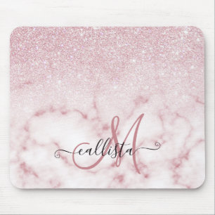 Mousepad Ómbre de Gradação de Mármore com Brilho Branco