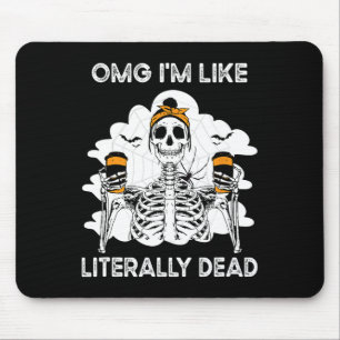 Mousepad OMG Eu sou Literalmente Morto Skeleton Coffee Hall