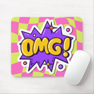 Mousepad OMG pop de-arte Legal Colorida rosa púrpura