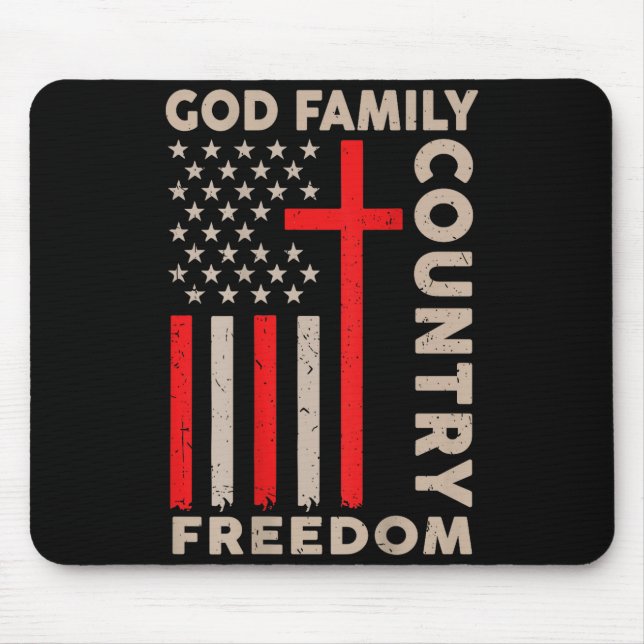 Mousepad On-back God Family Country Dom Patriotic Christian (Frente)