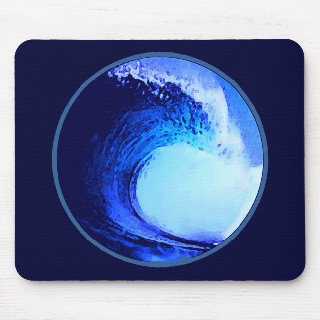 Mousepad onda azul no estilo do surf legal (Frente)